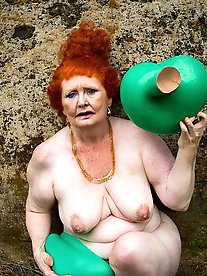 Nude Mature Women Pictures: 60 Years Old and Fat Ginger Irish Lady With Bangs Hair